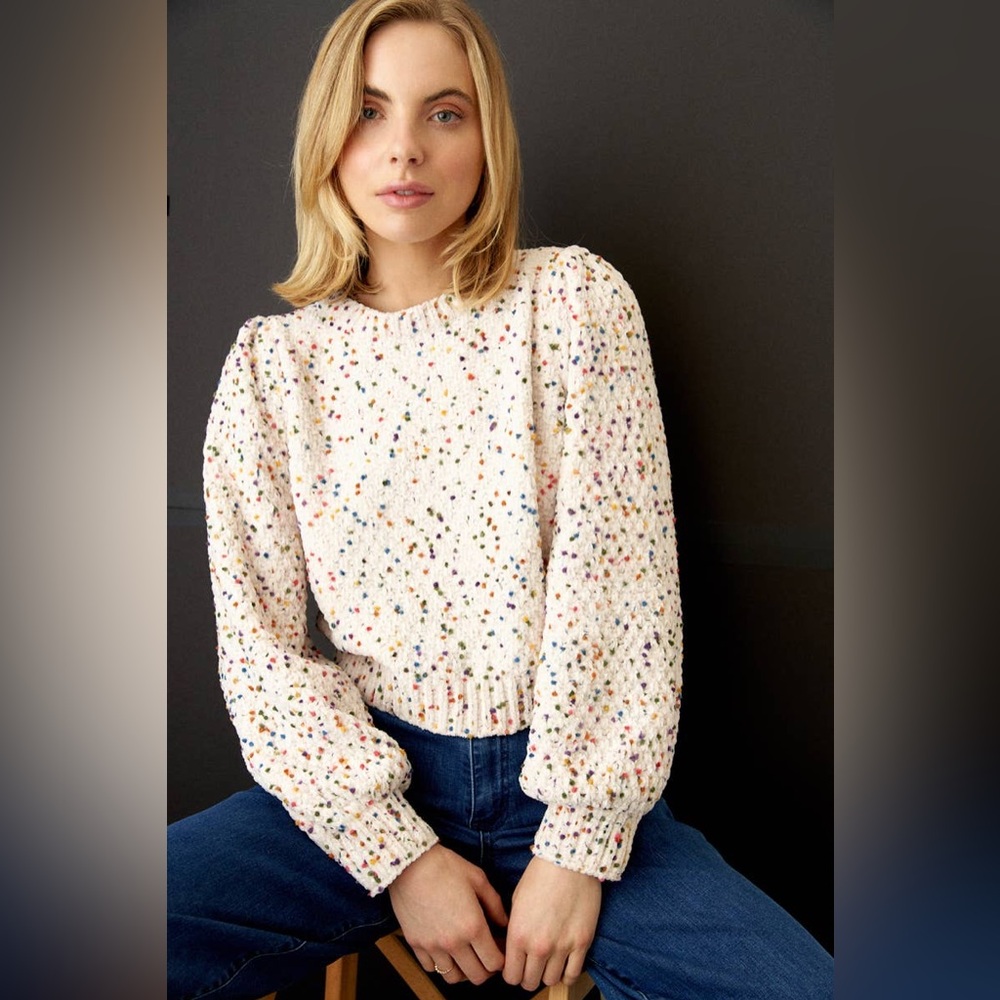Women's Multicolor Speckled Knit Confetti Sweater